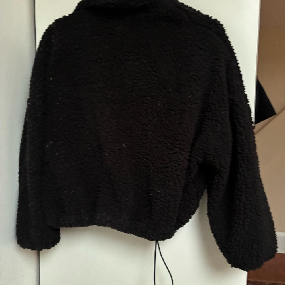 Urban Outfitters Black Teddy Jacket Cozy Fleece Style - Picture 4 of 4
